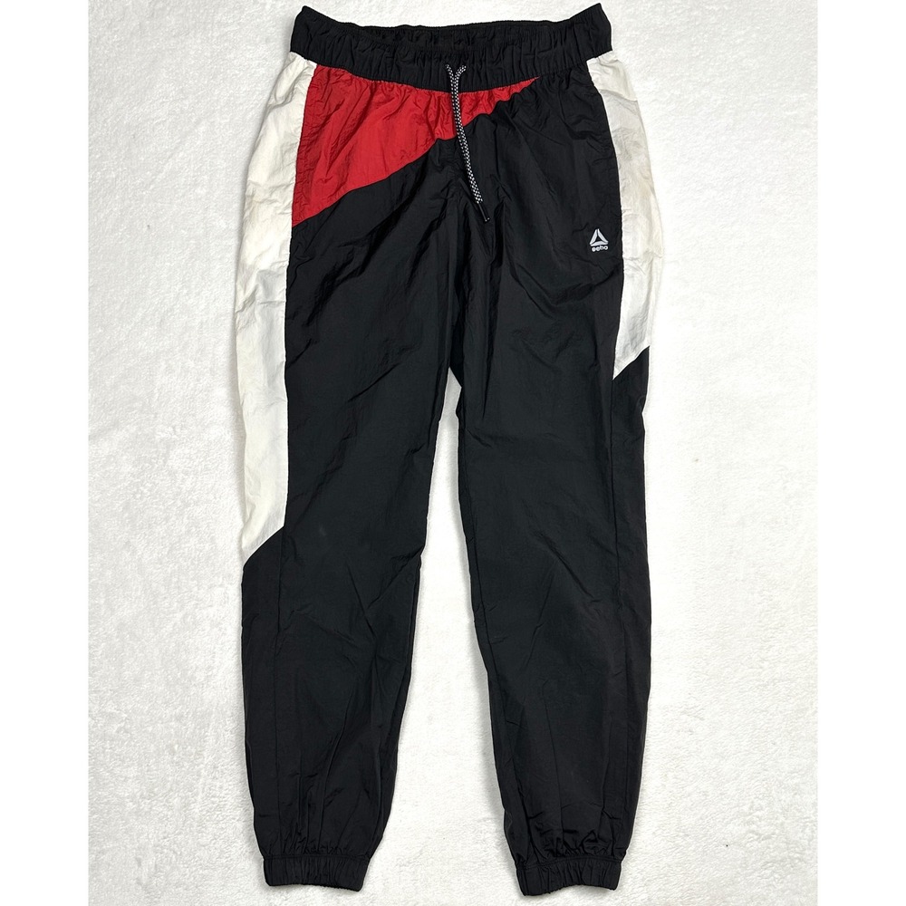 VTG Sample Tag Reebok‎ Speedwick Mens Colorblock Track Pants Black Red White S